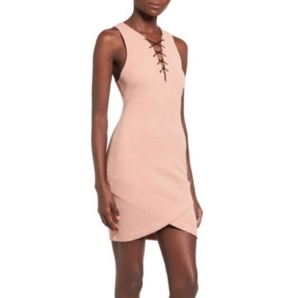 ASTR The Label Lace Up Bodycon Dress